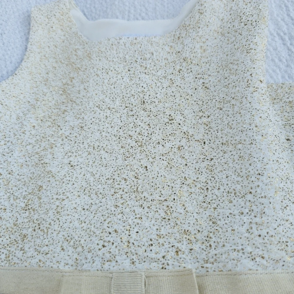 The Children's Place Gold and cream colored sleeveless dress girls size 5